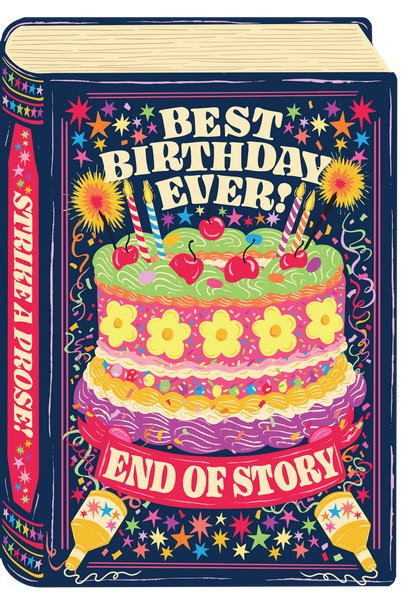 Birthday Book Best Story Ever Die Cut Greeting Card