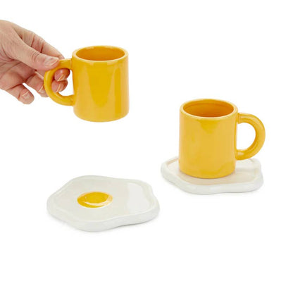Sunny Side Up Espresso Cups & Saucers Set of 2