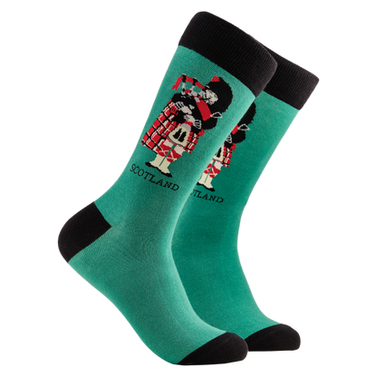 Scottish Piper Green Unisex Socks Assorted Sizes