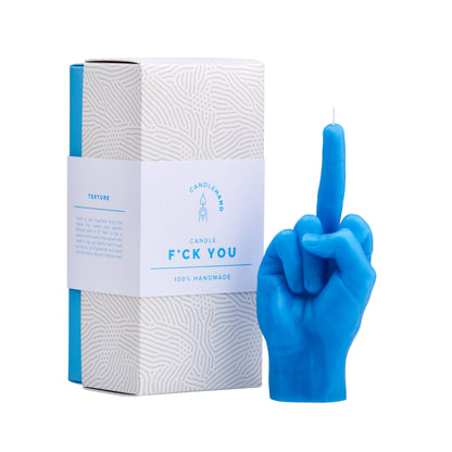 Blue F*ck You Middle Finger Candle