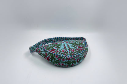 Teal Cotton Kantha Quilted Cross Body Bag