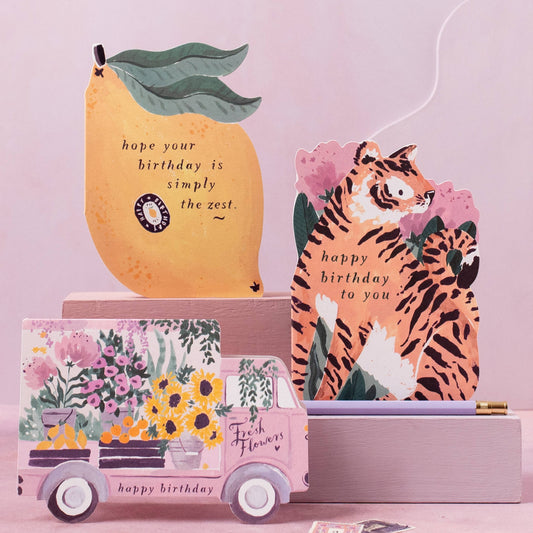 Flower Truck Birthday Card | Female Birthday Card | Floral