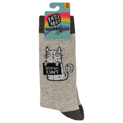 Boring C*nt Naughty Cat Socks Large