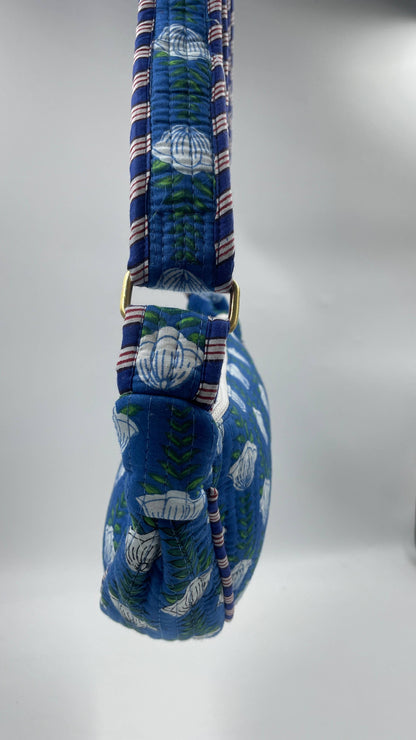Blue Cotton Kantha Quilted Shoulder Bag