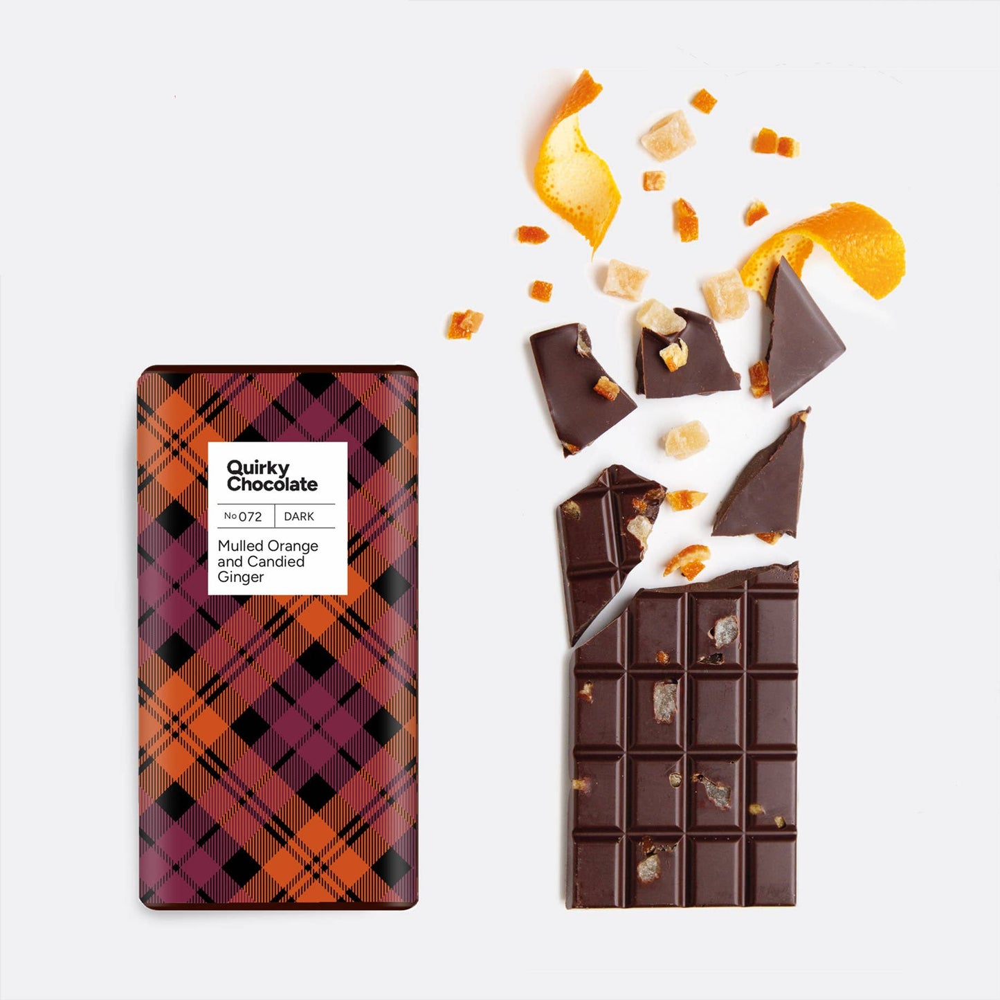 Tartan Mulled Orange & Ginger. Chocolate Bar