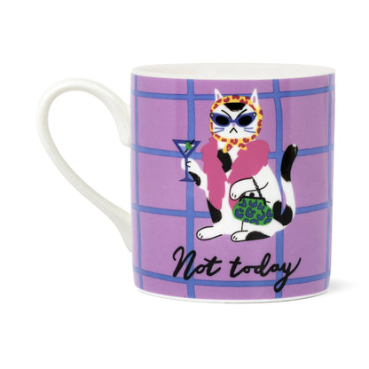 Not Today Cat Hijinx Ceramic Mug