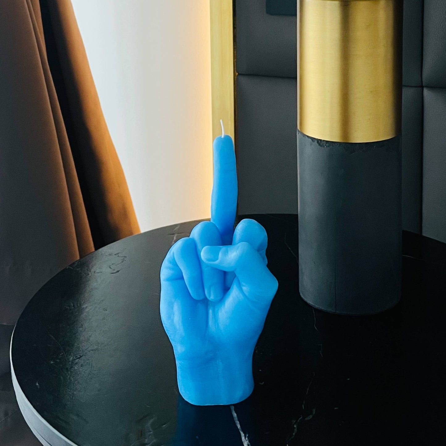 Blue F*ck You Middle Finger Candle