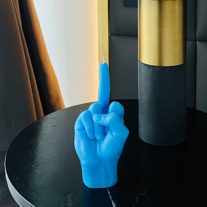 Blue F*ck You Middle Finger Candle