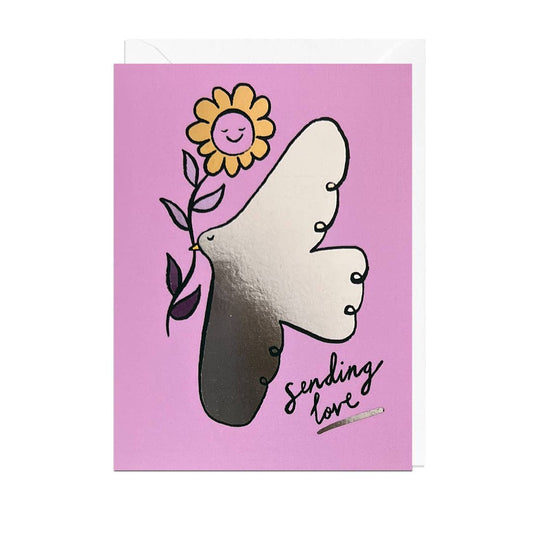 Sending Love Dove Foil Greeting Card