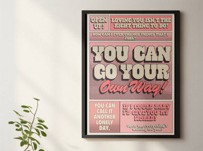 Go Your Own Way Fleetwood Mac Inspired A4 Art Print