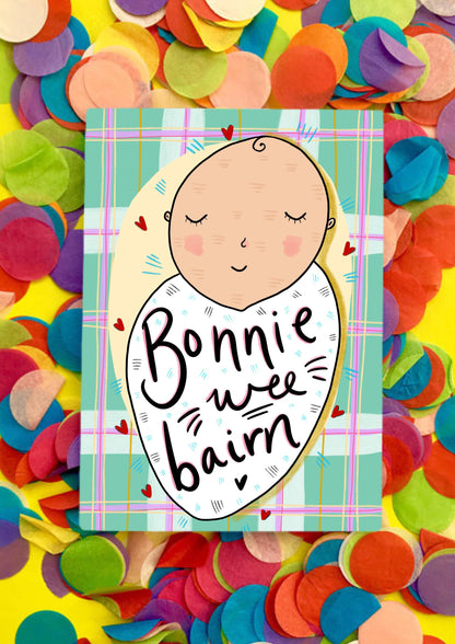 Bonnie Wee Bairn Scottish Newborn Card