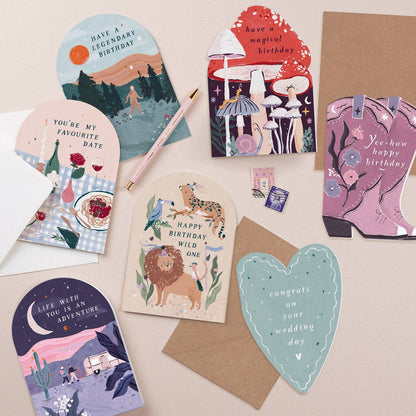 Heart Congrats Wedding Die Cut Greeting Card