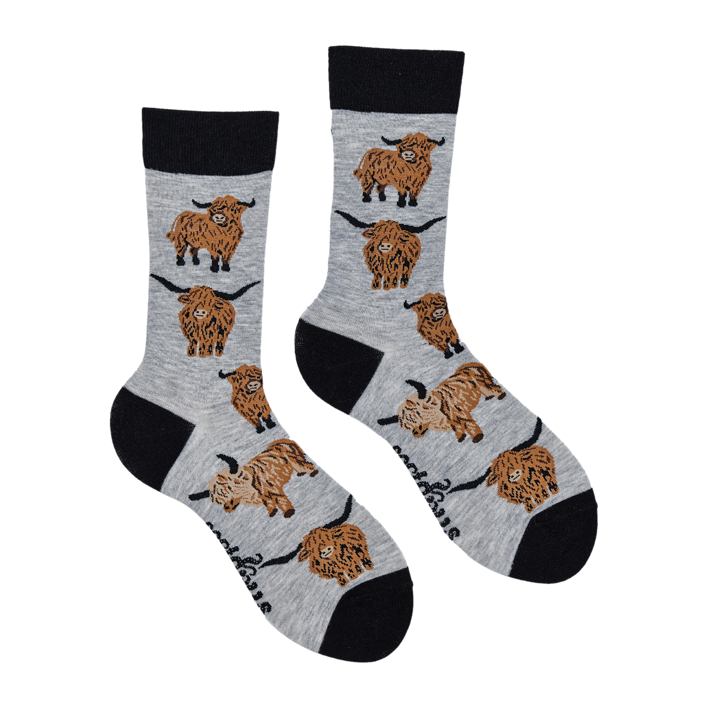 Highland Cow Socks - Och Aye the Moo!: PINK / XS (UK 12-3 / EU 33-36 / US 14-5)