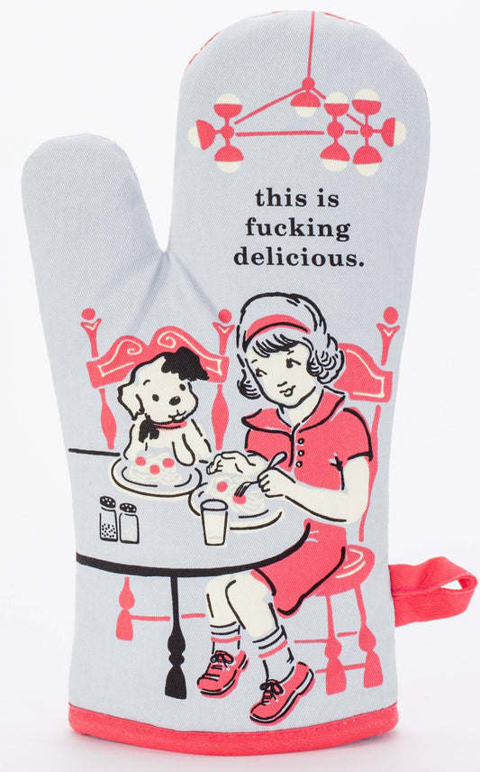 Blue Q This Is Fucking Delicious Oven Mitt