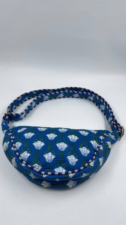Blue Cotton Kantha Quilted Shoulder Bag