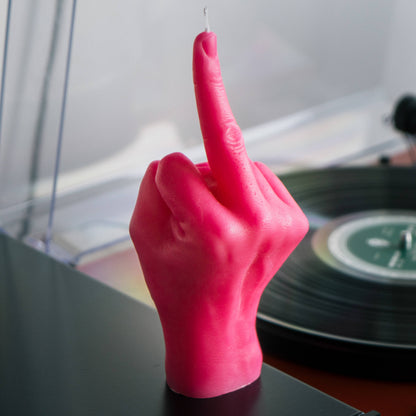 Pink F*ck You Middle Finger Candle