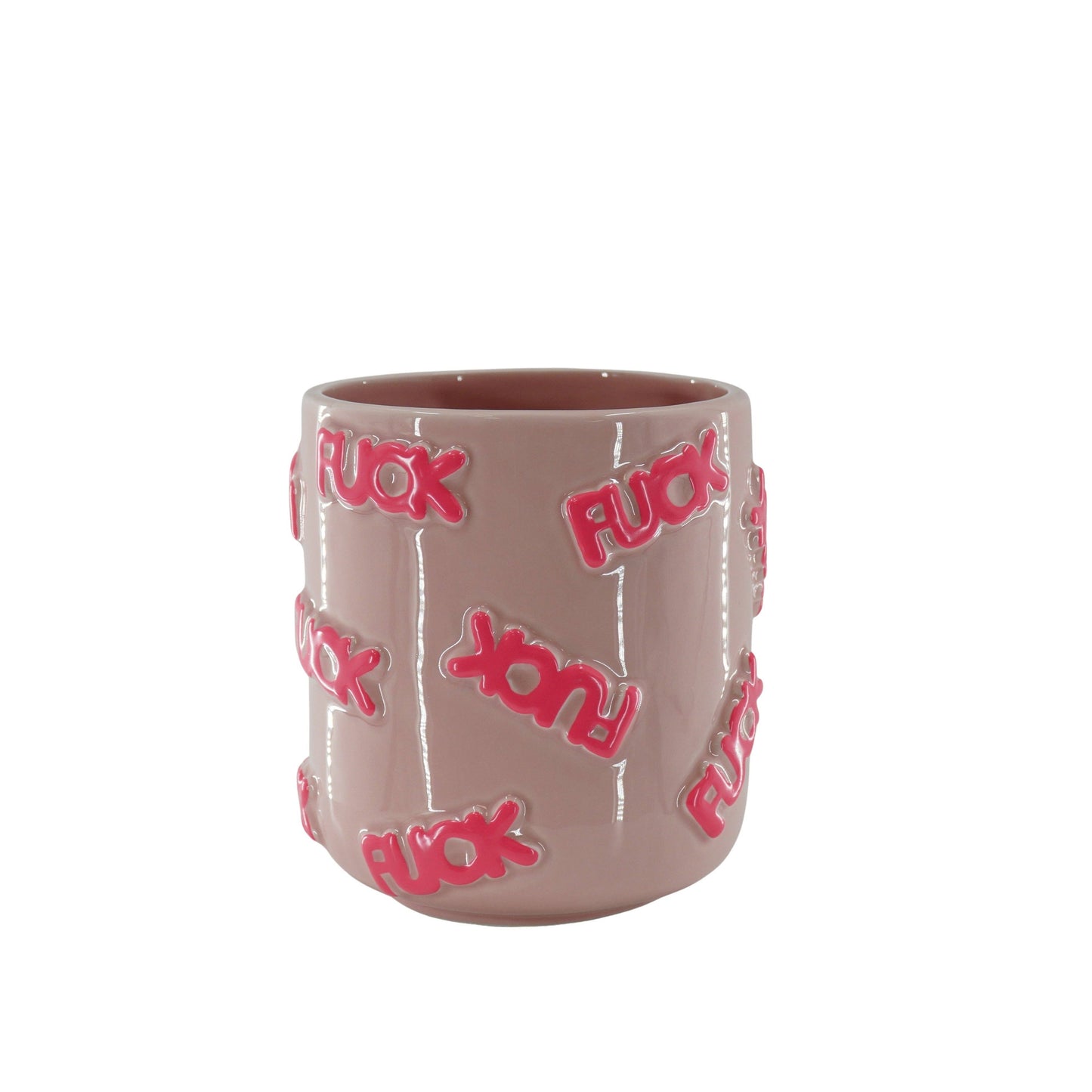 Pot - 'FUCK' - Ceramics  - Pink  - 17,5x17,5x17,5cm