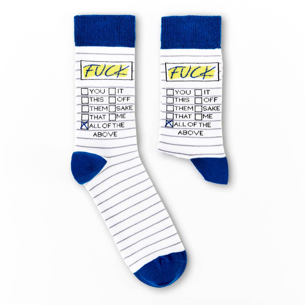 Fuck Tick List Unisex Socks