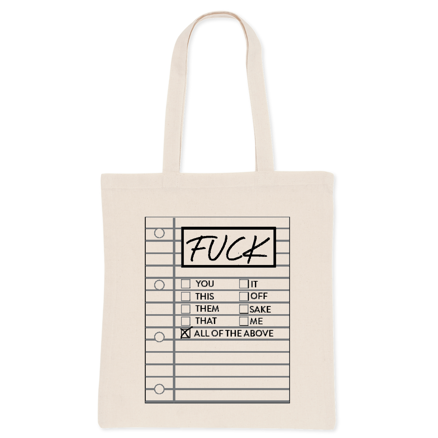 Fuck Tick List Cotton Tote Bag