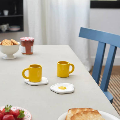 Sunny Side Up Espresso Cups & Saucers Set of 2