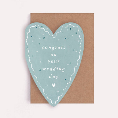 Heart Congrats Wedding Die Cut Greeting Card
