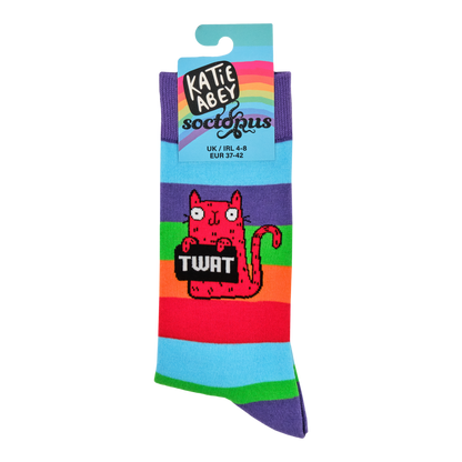 Sweary Cat Twat Socks Large