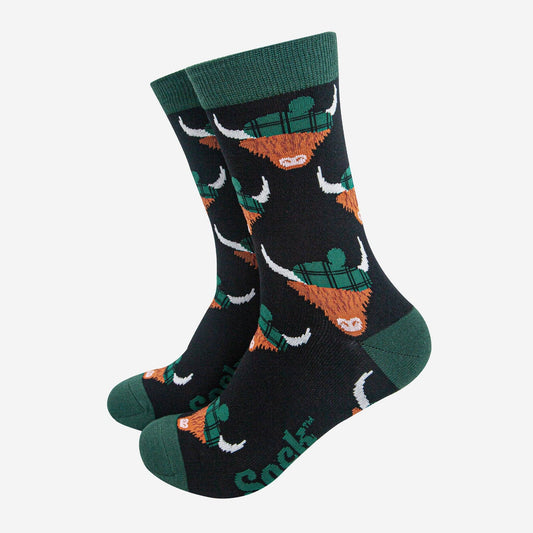 Highland Cows With Tartan Hats Unisex Socks