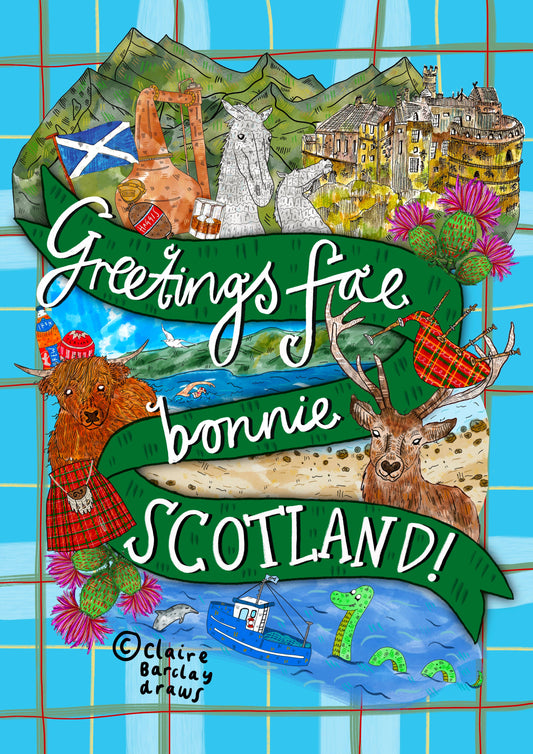 Greetings fae Bonnie Scotland! Scottish Greeting Card