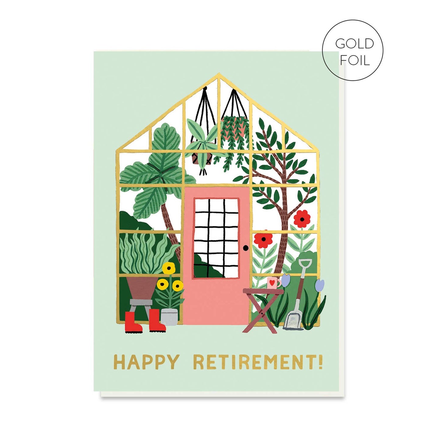 Greenhouse Retirement Card | Luxury Gold Foil Card: Naked (plastic-free!)