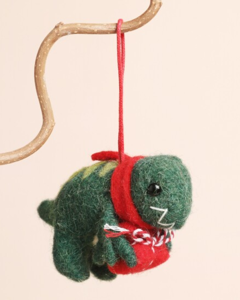 Felt Dinosaur Christmas Hanging Decoration