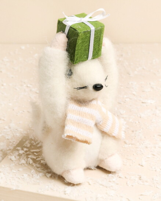 Felt Mouse With Present Decoration