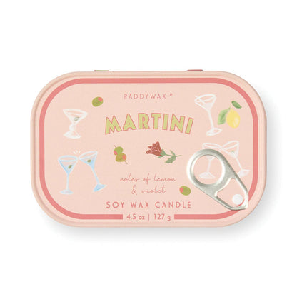Martini Lemon And Violet Bistro Tin Candle By Paddywax