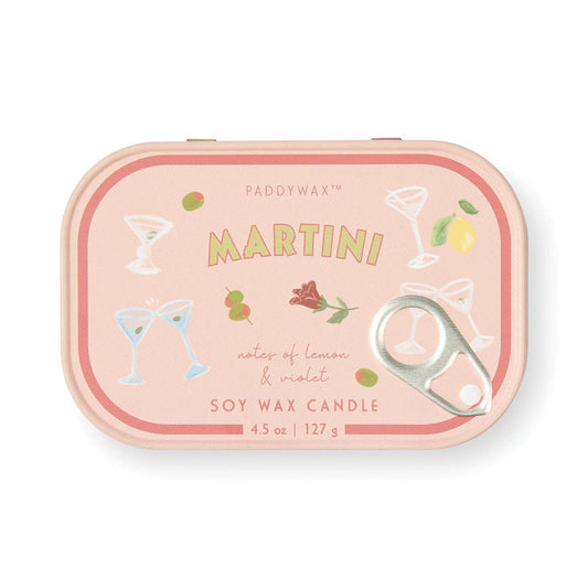 Martini Lemon And Violet Bistro Tin Candle By Paddywax