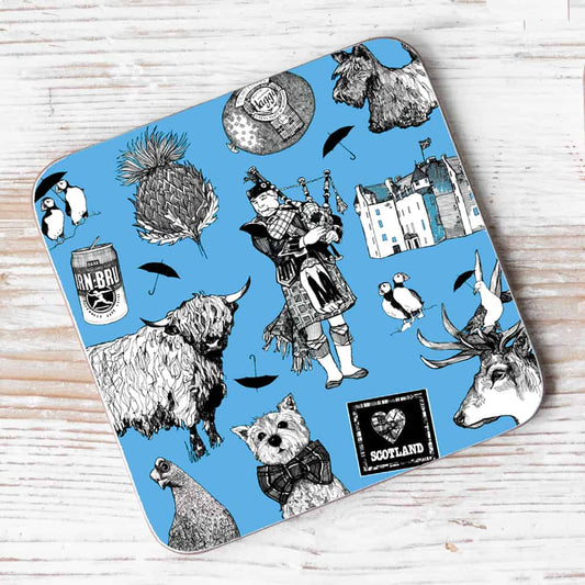 Love Scotland Individual Coaster by Gillian Kyle