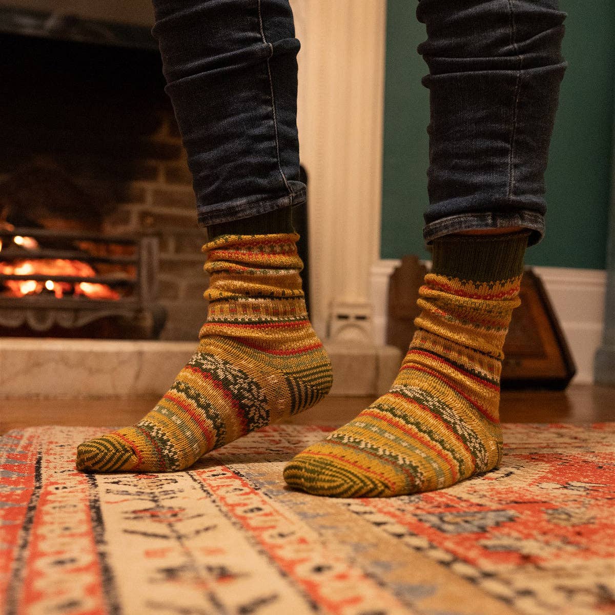 Men's Fairisle Socks Green
