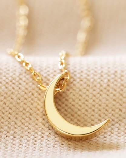 Crescent Moon Necklace 18k Gold