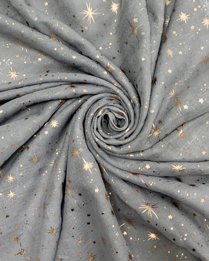 Grey Galaxy Foil Print Scarf