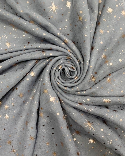 Grey Galaxy Foil Print Scarf