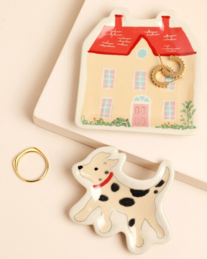 Set Of 2 Dog And Home Trinket Dishes