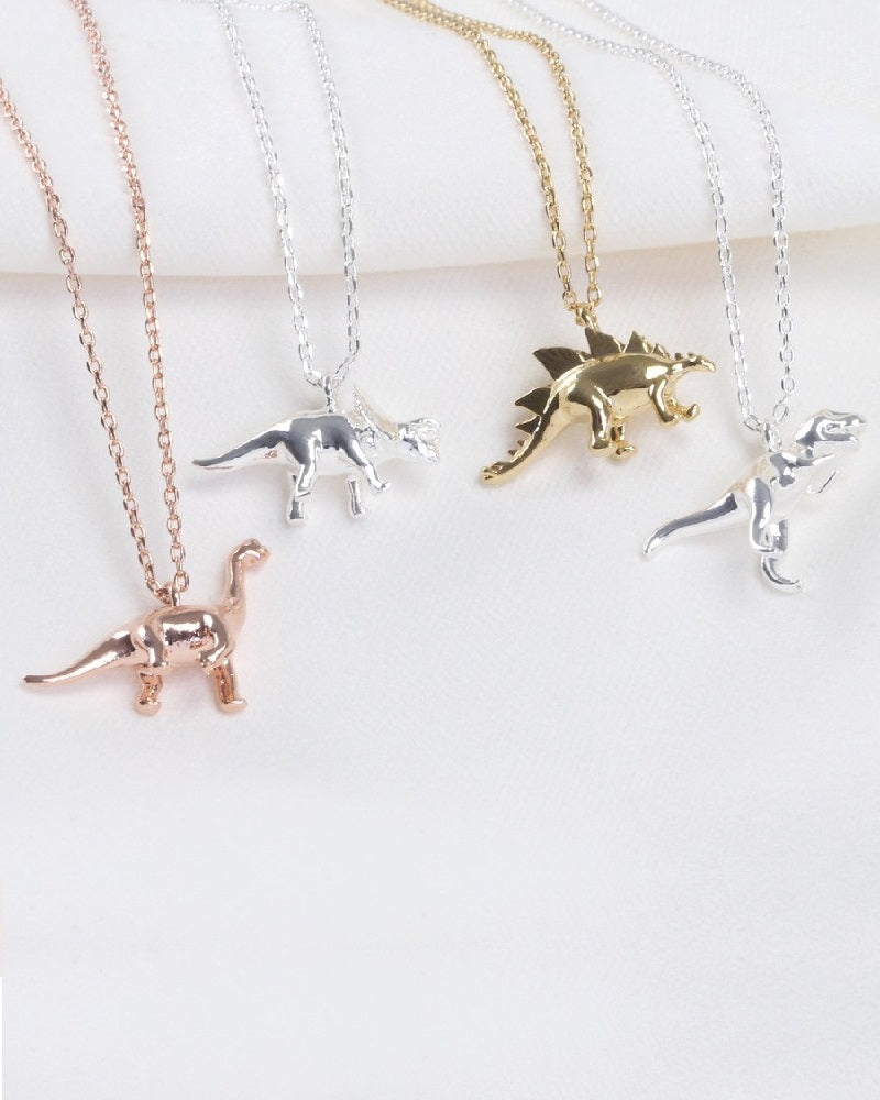 T-Rex Dinosaur Necklace Sterling Silver