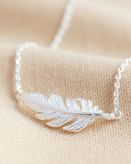 Feather Necklace Sterling Silver