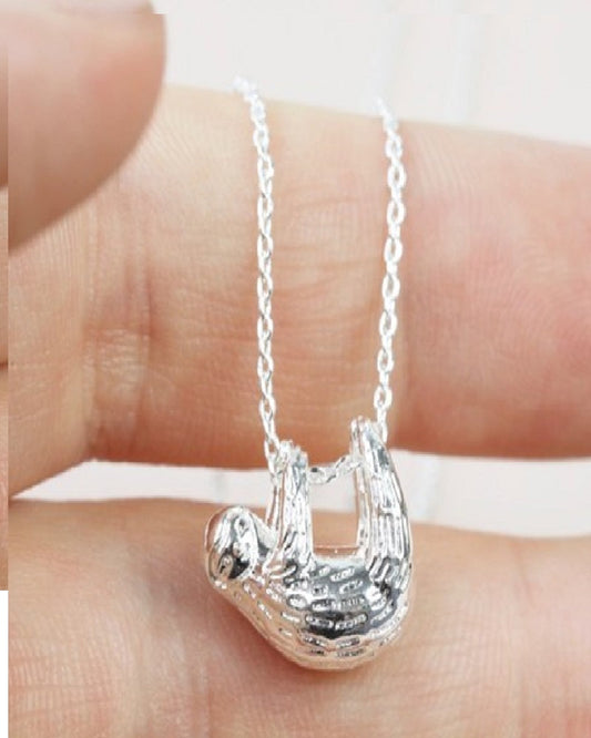 Sloth Necklace Sterling Silver