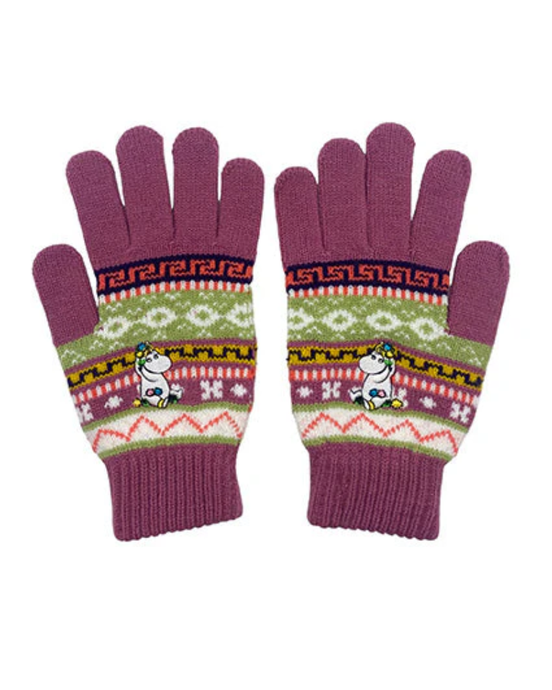 Moomin Snorkmaidedn Fair Isle Gloves Rose