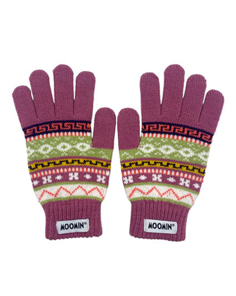 Moomin Snorkmaidedn Fair Isle Gloves Rose
