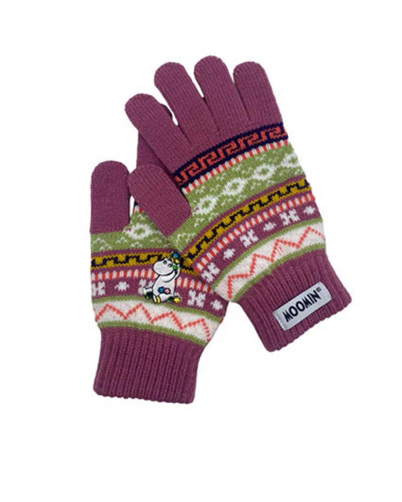 Moomin Snorkmaidedn Fair Isle Gloves Rose
