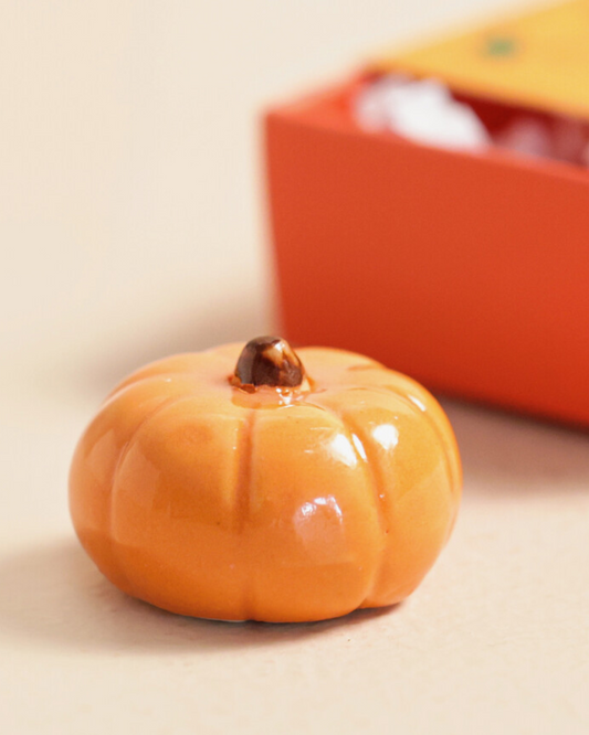Pumpkin Ceramic Token In Matchbox